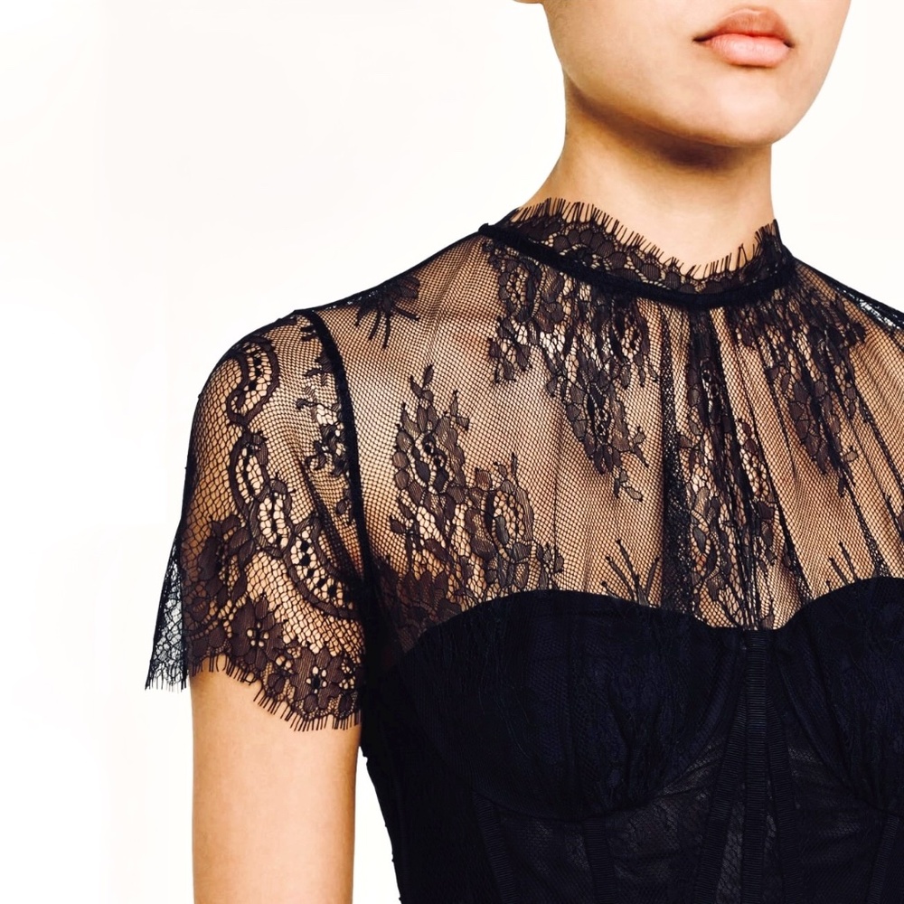 Jonathan Simkhai Kehlani Lace Panel Top US4